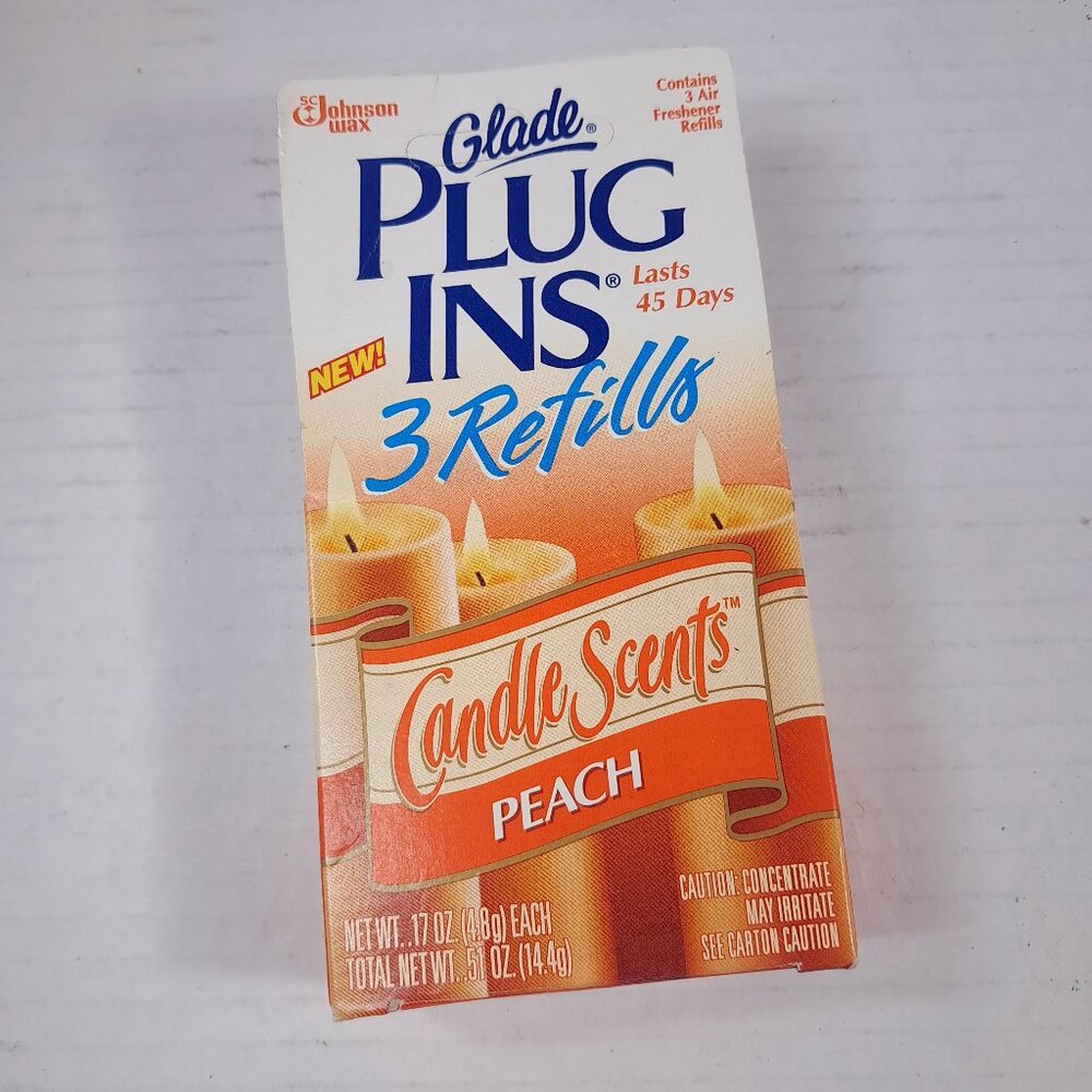 Glade Plugins Candle Scent peach‎ Plug Ins air freshener refills 1995 vintage